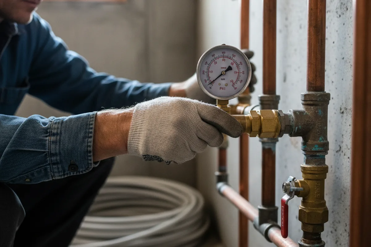 Pressure testing a repaired line during Water Line Repair in Newmarket